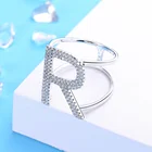 Letter 925 Sterling Silver Jewelry Women Letter Rings Sterling Silver Cubic Zirconia Initial Rings 2021