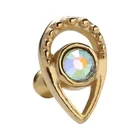 Gold Gold Solid 14K Gold Cartilage Tragus Piercing 16G Stud Earrings For Women