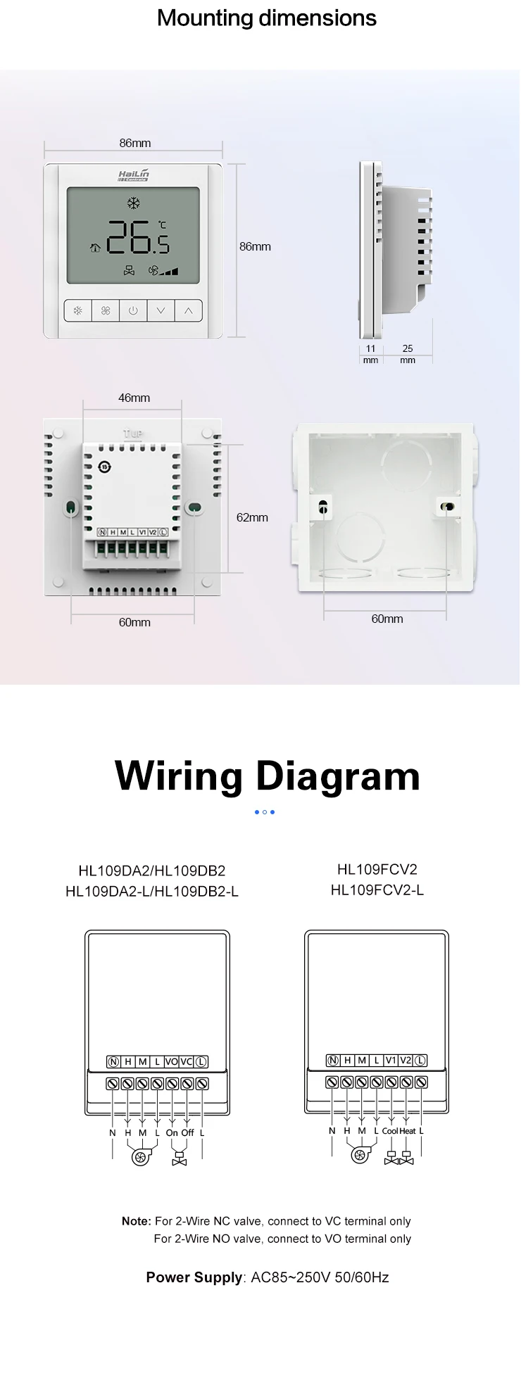 Hvac Systems Temperature Controller, LCD, FCU - detail 12