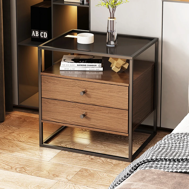 Home Furniture Storage Drawer nightstands furniture bedroom Wood  Bedside Table  Luxury Nightstand Side Table