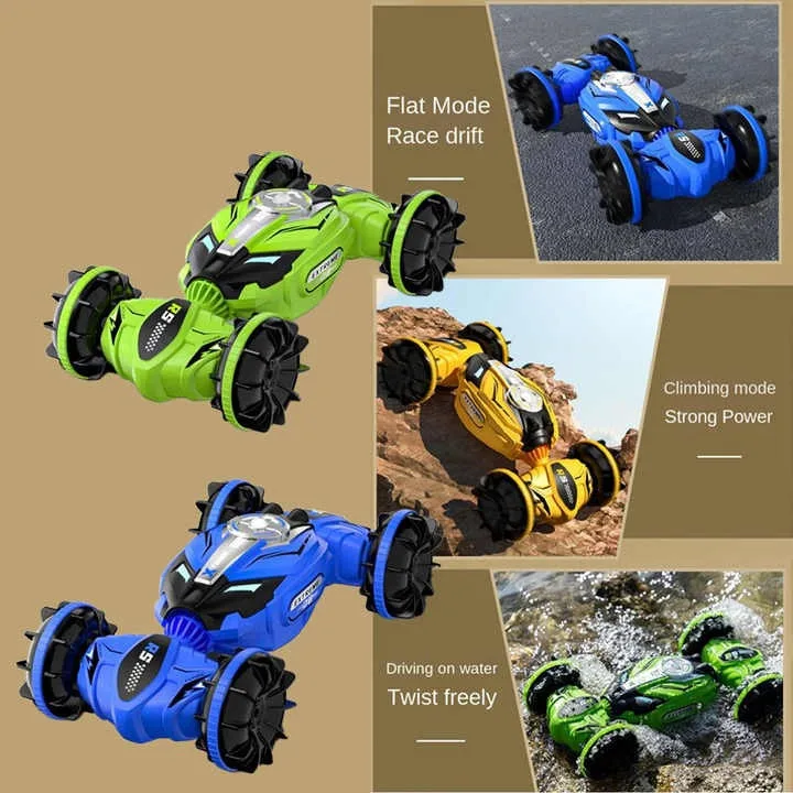 4WD Amphibious Car Toy 2.4G Remote Control Cars RC Watch Gesture Sensor Rotation Twist Stunt Drift Vehicle Children Toys