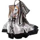 Fashion Long Shawl New Design Fashion Lady Satin Long Scarf Shawl Horse Print Tulle Tight Scarf