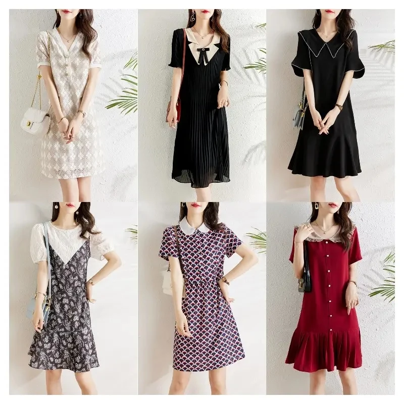 Womens Summer Sun Dresses Tied Back Puff Sleeve Square Neck Casual A-line Dress