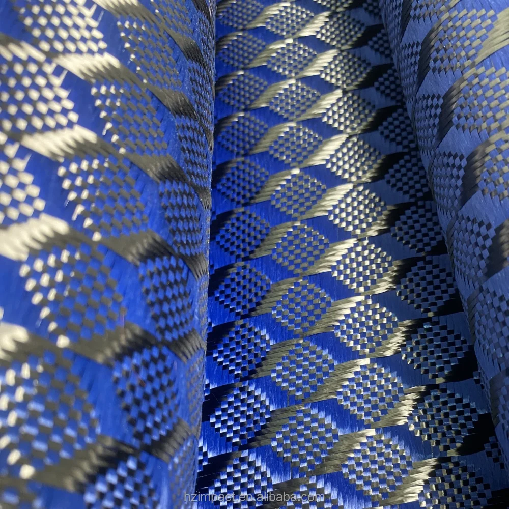 Cheap Factory 3K 240gsm Blue Mix Stereoscopic Aramid Carbon Hybrid Jacquard Fiber Fabric Solid Cheap Factory 3K 240gsm Blue Mix Stereoscopic Aramid Carbon Hybrid Jacquard Fiber Fabric Solid