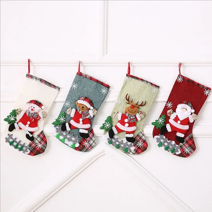 new christmas decorations cartoon socks children