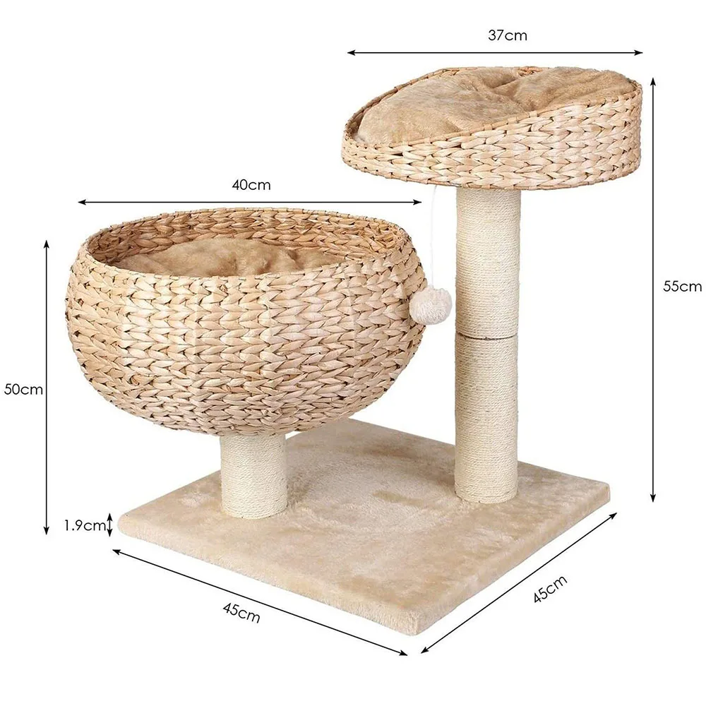 durable design sisal cat tree bed