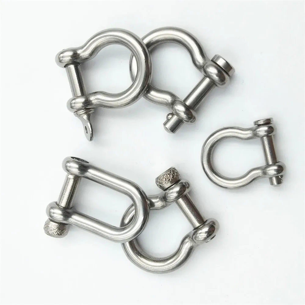 Stainless Steel D Ring U Bow Rigging Pin Join Keychain Shackle For Boat Dee Type 
