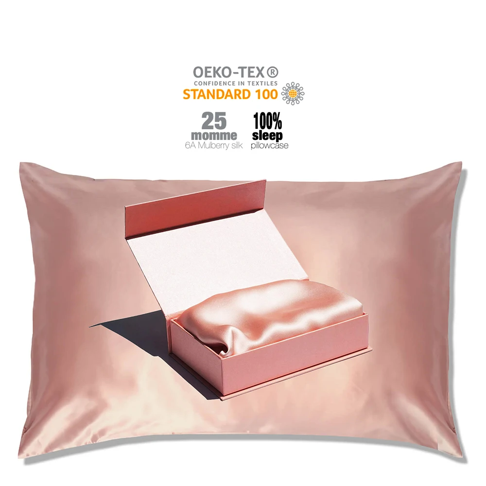 Embroidery Logo Customized 100% Silk Pillow Case mulberry 19mm 22mm 25mm Pillowcase Set