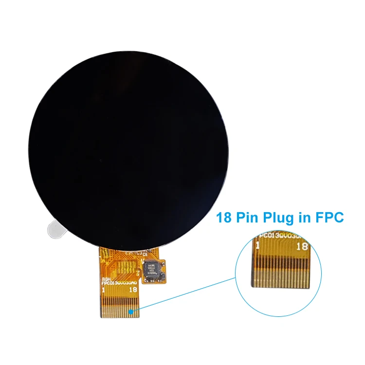 Small Size Inch Round Ips Spi Tft Lcd Display With Capacitive Touch