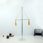 Silver Silver Distinctive Adjustable Portable Glass Base Gold Rope Silver Stainless Cross Hanging Desk Flag Base Stand