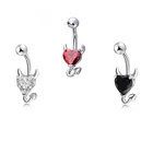 Heart Heart Devil Heart Shape Belly Button Rings Surgical Steel Body Piercing Jewelry