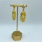 Metal Earrings 2021 Wild Fashion Exaggerated Multi-level Retro Style Metal Fan-shaped Temperament Long Earrings