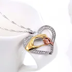 Gold Pendant Heart Girls 14K Gold Pendant Love Heart Shape With Diamond 2021 White Gold Necklaces