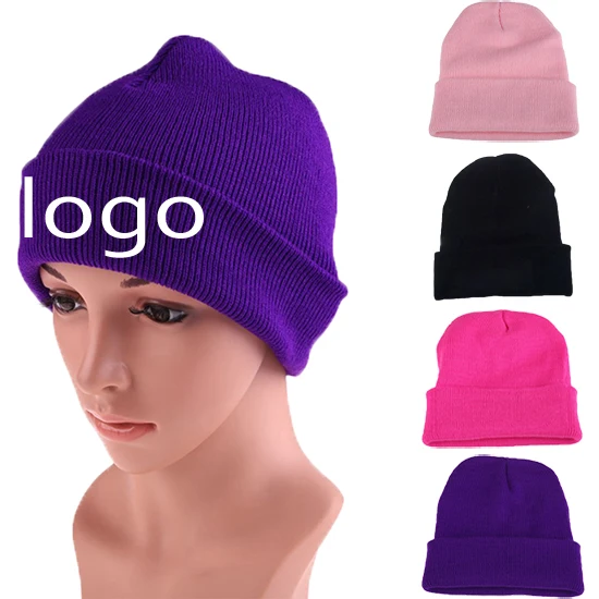 Wholesale Custom Embroidery Logo Knitted Winter Hats Graphic Unisex Jacquard Beanie
