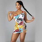 D 2021 New Summer Comfortable Pattern Printing Hoop Sexy Fashion Two-piece Women Clothing Suit