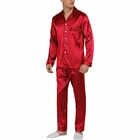 Sleepwear Hot Sale Solid Color Custom Wholesale Nightwear Satin Sleepwear Men's Pajamas Set