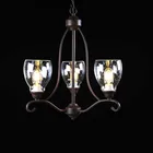 Light Clear Light Bubble Glass Lamp Shade Dark Brown 3 Head Chandelier