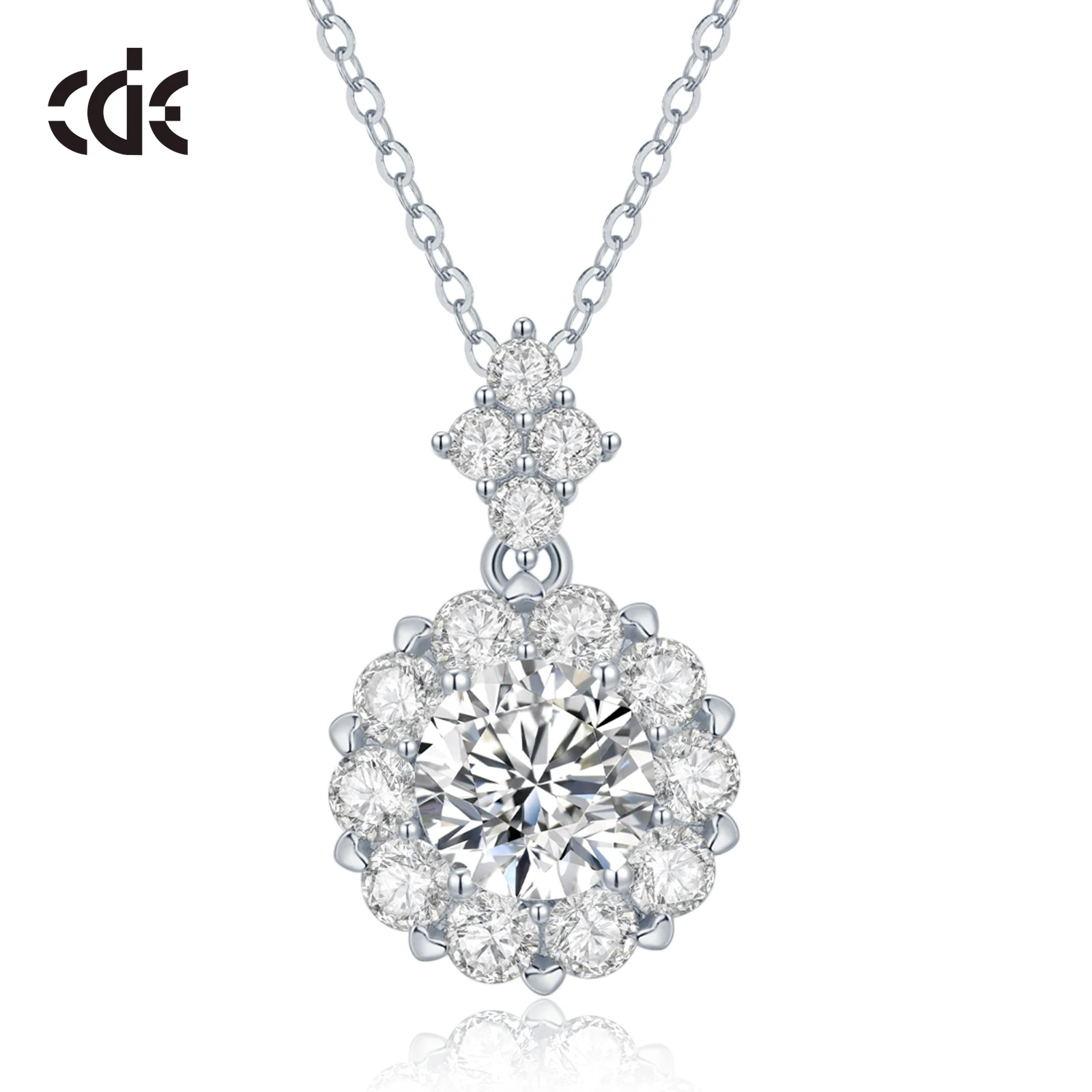 CDE CZYN082 Luxurious 925 Sterling Silver Jewelry Exquisite Craftsmanship Necklace Wholesale Sparkling Cubic Zirconia Necklace
