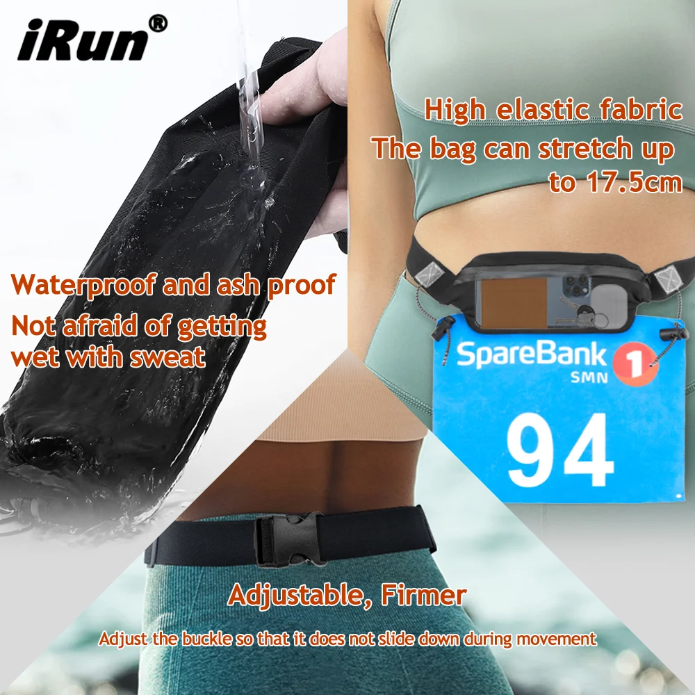 iRun  Custom Logo Waterproof Gym Sport Running Pouch Belt Waist Pack Bag Mobile Phone Fanny Multifunction Pack Pouch Waist Bag