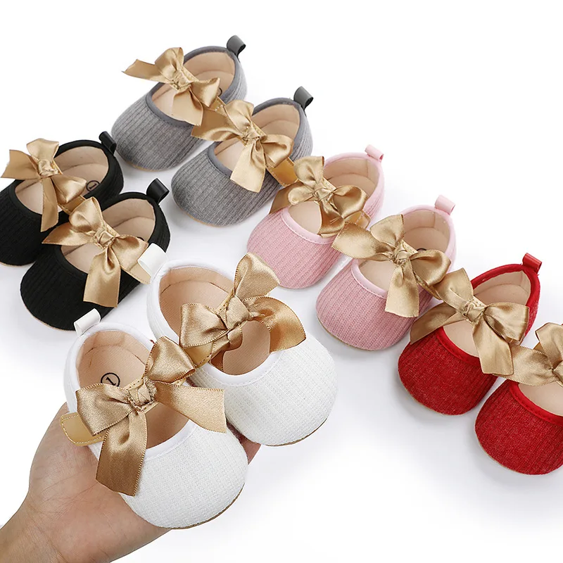 Hot Selling Soft Sole Bow Cotton Baby Newborn Infant Girl Shoes Babies Shoes for Girls factory