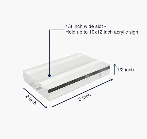 Cardboard Greeting Card Name Card Display Stand Customized Transparent Acrylic Place Card Slot Rack