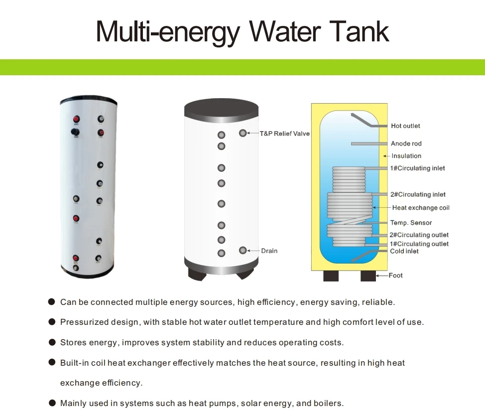 Tank for Heat Pump, 200, Stainless, Steel, DHW - detail 8