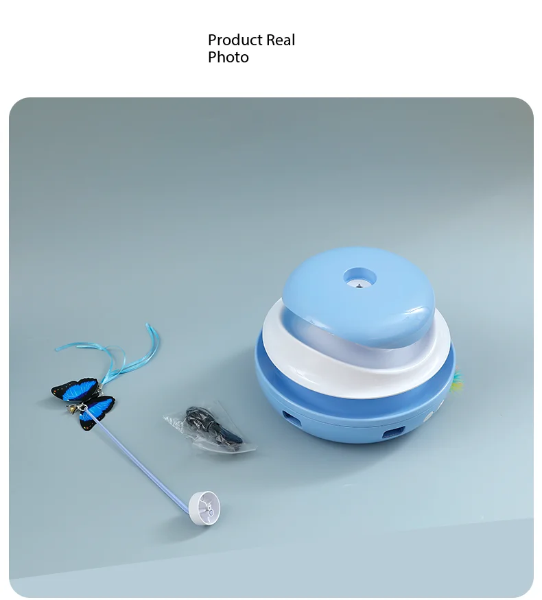 Smart Electric Cat Turntable Toy with Butterfly Teaser Stick Relieve Boredom Anxiety Interactive Play Toy for Cats Pet Products details