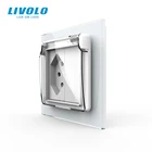 Internet Socket Livolo EU Standard AC 110~250V With Waterproof Cover Switzerland Power Socket
