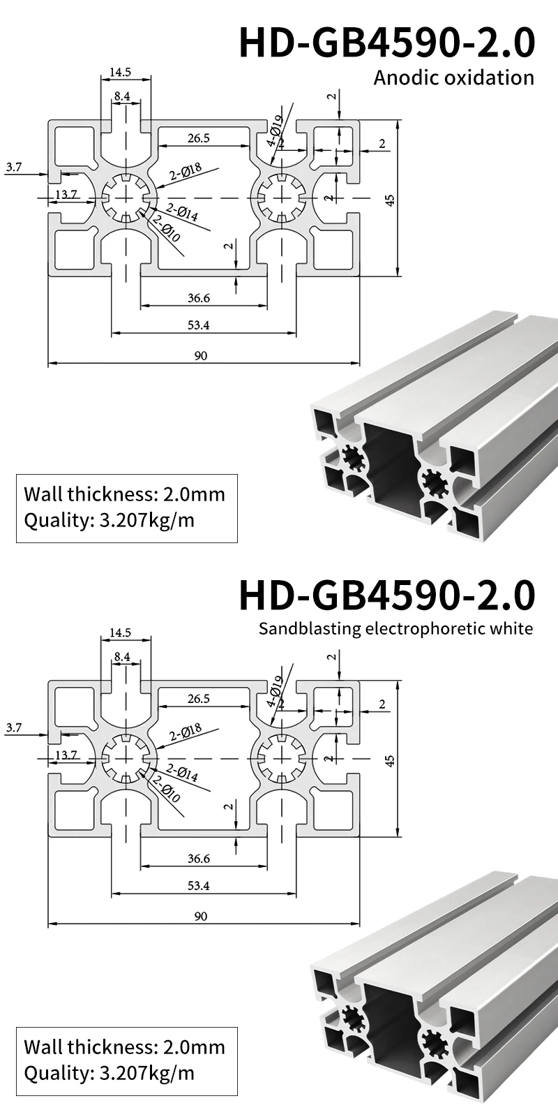 4590 Industrial Extrusion Aluminum Profile Assembly Line Equipment Rack 4590 Aluminum Alloy Profile details