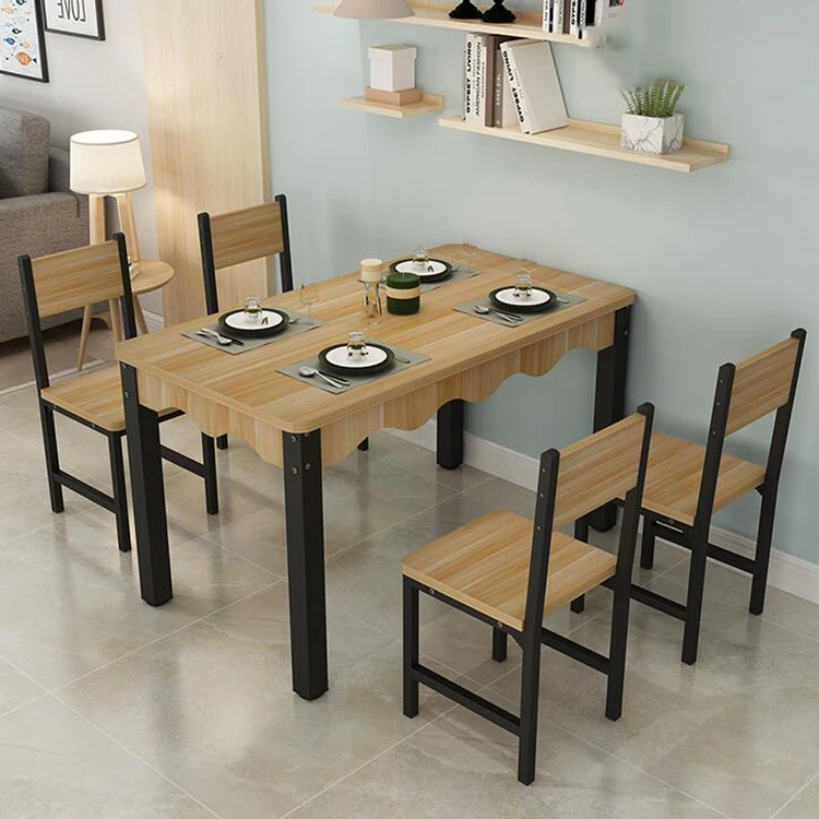 Dining Room Furniture Simple Modern Wooden 4 Or 6 Chairs Dinging Set Furniture