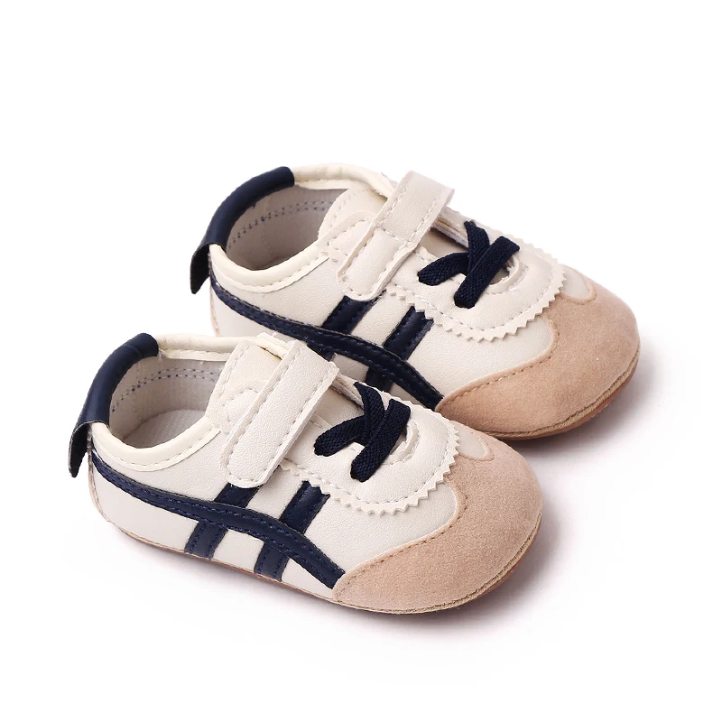 Color Matching Striped Soft Sole Anti-slip and Wear-resistant Casual Sports Baby Shoes supplier