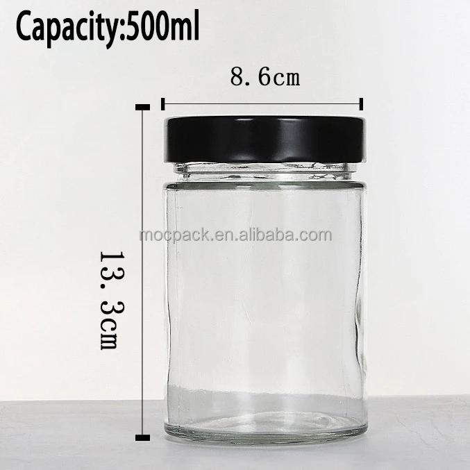 product glass jars food grade jam bottle glass jar straight sided clear glass candle jar with lid-34