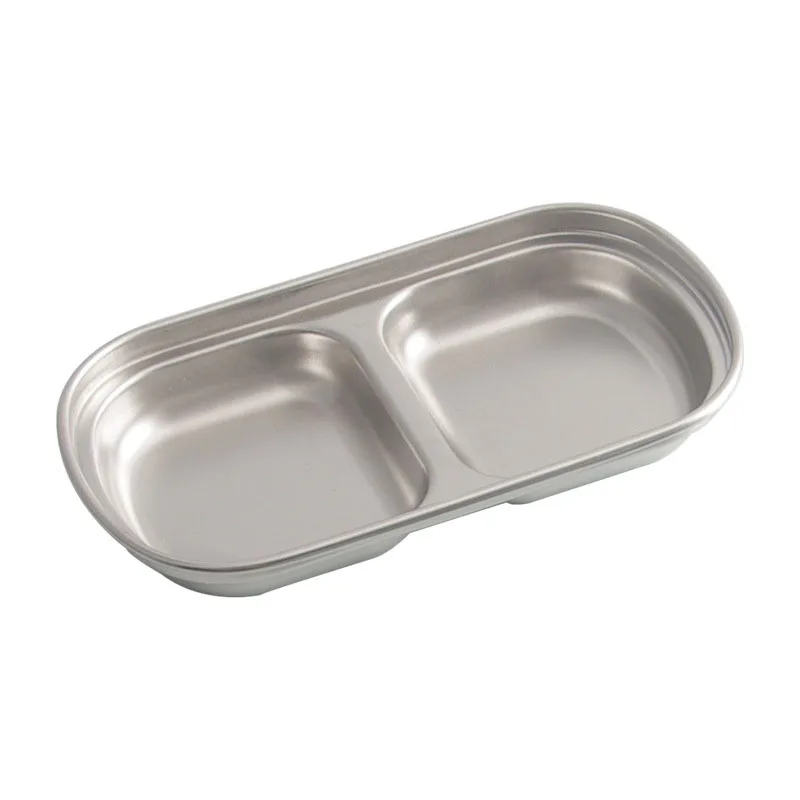 Customized Eco-Friendly Stainless Steel Square Korean Dipping Dish BBQ Hot Pot Meat Home Use Minimalist Design Sauce 100pcs factory