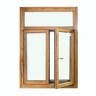 Windows CE Certification Airtight Aluminum Clad Timber Flush Profile Casement Windows