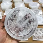 Natural Gemstone Wholesale High Quality Natural Gemstone Crystal Polished Chakra Selenite Slab Selenite Cup Mat