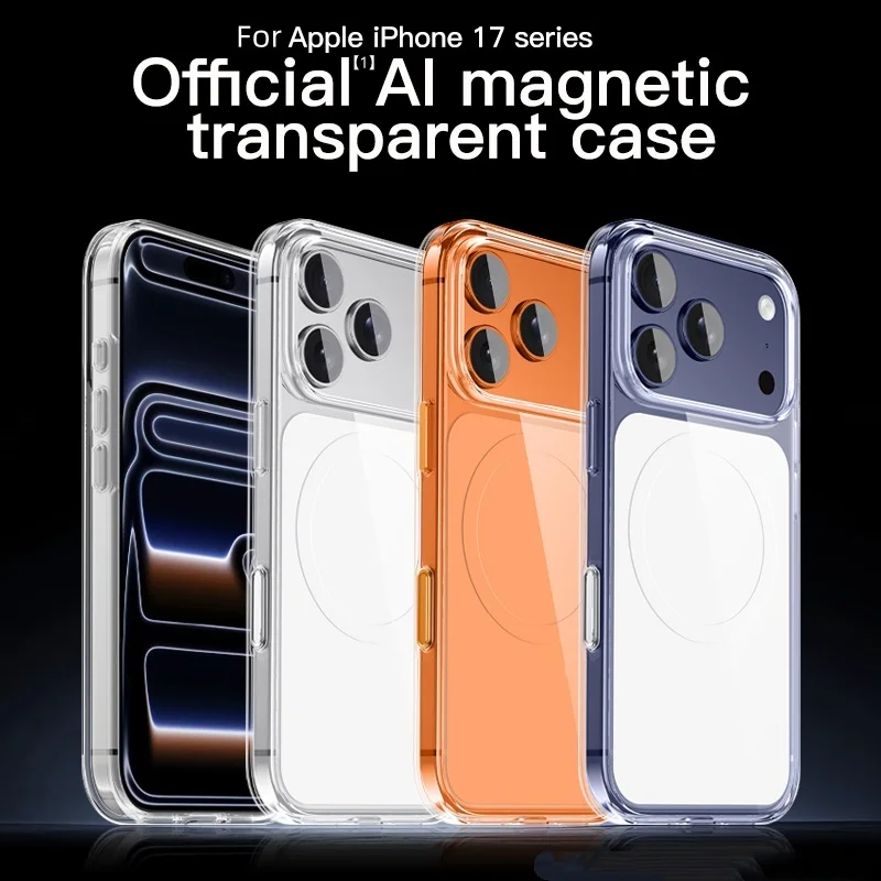 product laudtec luxury  transparent magnetic protective shockproof waterproof phone case for 17 pro max pure color tpupcmagnetic-2