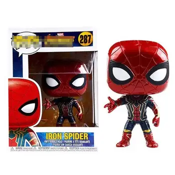 Hot Funko POP super hero collection PVC model toys pop Iron Spiderman 287# action figures with a gift box