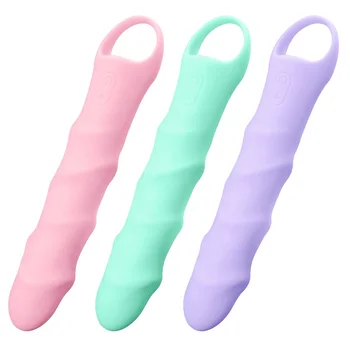 Rechargeable Full silicone Covered G Spot Dildo Vibrator Sex Toys for Woman Handheld Waterproof Penis Vibrator Wand
