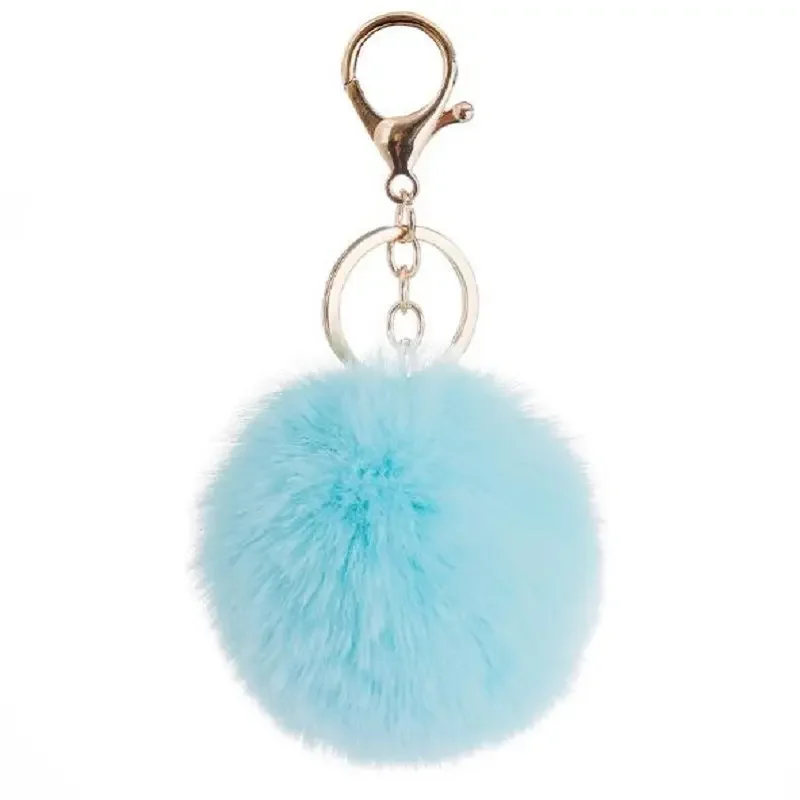 New Design Bunny cute  Key Chain Pendant Bag Car Charm Tag Fluffy Fur Pompom Rabbit Keychain For for car keys
