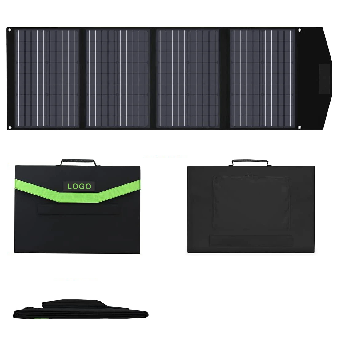 Mono 120w 100w Solar Cell Kit 12v Battery Charger Usbc Folding Bag