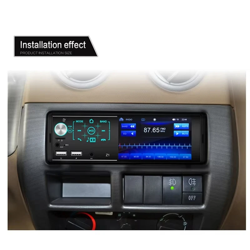 4.1inch Portable Car Stereo Dual USB HD Touch Screen for Bluetooth MP5 Player Colorful Lights Autoradio Car Radio CD for DVD VCD