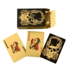 Poker Plastic Playing Cards Wholesale Cheap Plastic Skull Gold Foil Playing Cards Waterproof Poker