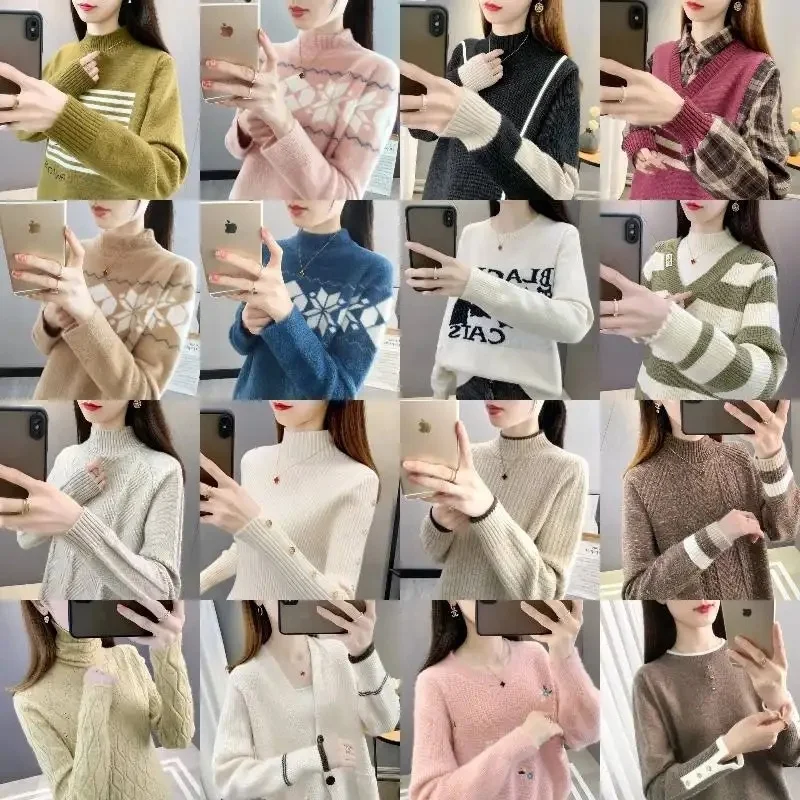 Women's Sweaters Long Sleeve ladies clothing knitwear Pullover Casual women crewneck sweater for women