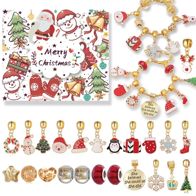 2023 Christmas 24 Day Calendar Countdown Gift Box Advent Diy Beaded Pendant Charm  Bracelet Set For Children Girls - Buy New Christmas Ornaments Countdown  Calendar Gift Box Advent Diy Bracelet Set For