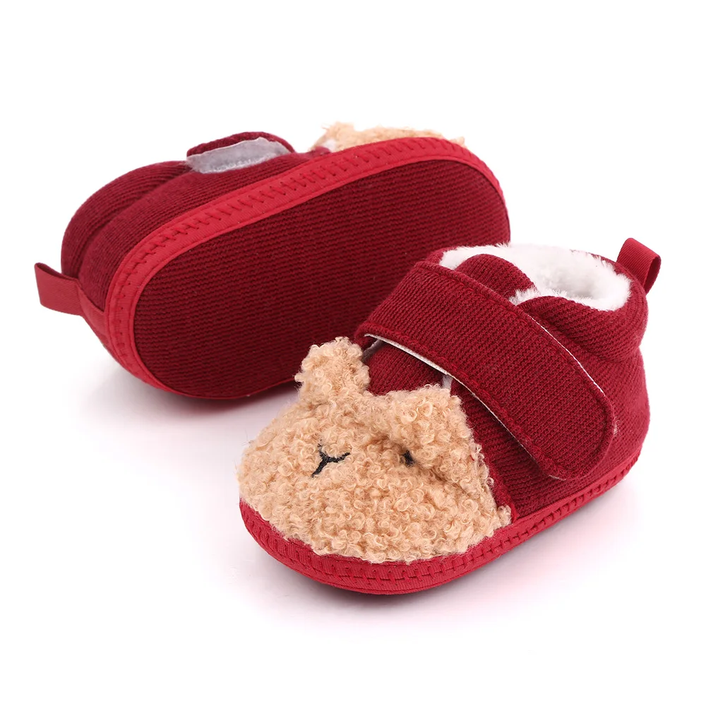 Winter Warm Teddy Fluffy Cute Cartoon Animal Baby Comfortable Soft Soled Toddler Shoes details
