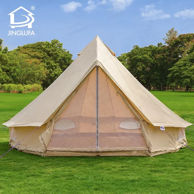 outdoor large family 3m 4m 5m 6m Oxford canvas yurt Sibley bell tent camping glamping bell tent waterproof