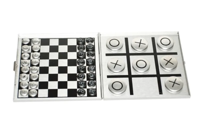 Alu.Magnetic Dart & Tic Tac Toe 2 In 1 Mini Game Set