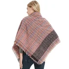 Square Scarfs Scarf New Styles Fashion Bristles Fine Grid Large Square Scarfs Ladies Blanket Pink Thick Scarf Shawl