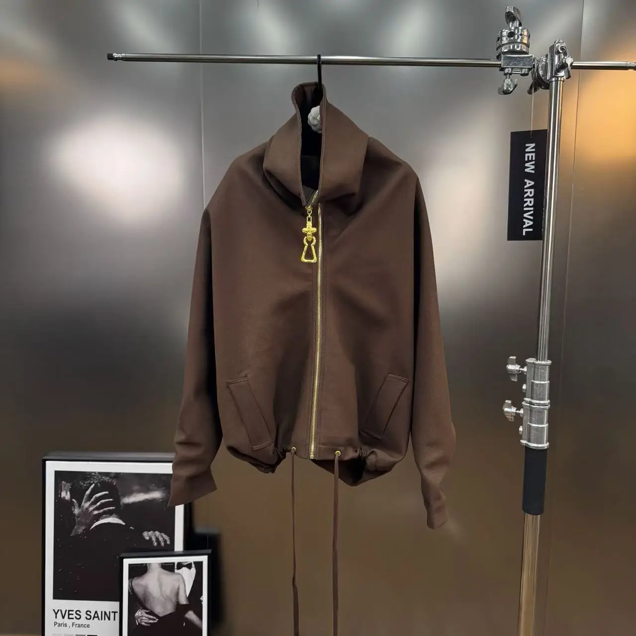 Autumn Casual Fashionable Stylish Lapel Zipper Long Sleeve Bomber Jacket Loose Fit Slimming Versatile Top Trendy Instagram supplier