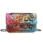 Purse Colorful Rainbow Purse Women Girls Purse Doodle Square Bag Messenger Wholesale Fashion Bag